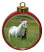 Horse Ceramic Red Drum Christmas Ornament