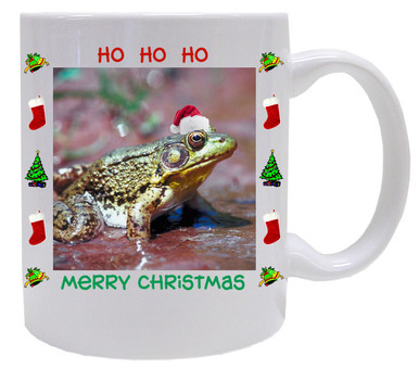 Green Frog Christmas Mug