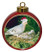 Dove Ceramic Red Drum Christmas Ornament