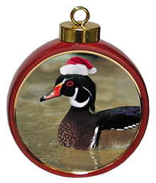 Duck Ceramic Red Drum Christmas Ornament