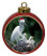 Egret Ceramic Red Drum Christmas Ornament