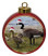 Geese Ceramic Red Drum Christmas Ornament