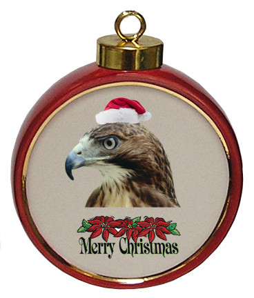 Hawk Ceramic Red Drum Christmas Ornament