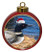 Loon Ceramic Red Drum Christmas Ornament