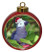 African Grey Parrot Ceramic Red Drum Christmas Ornament