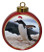 Penguin Ceramic Red Drum Christmas Ornament