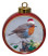 Robin Ceramic Red Drum Christmas Ornament