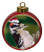 Downey Woodpecker Ceramic Red Drum Christmas Ornament