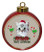 American Shorthair Cat Ceramic Red Drum Christmas Ornament