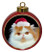 Persian Cat Ceramic Red Drum Christmas Ornament