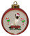 Siamese Cat Ceramic Red Drum Christmas Ornament