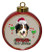 Australian Shepherd Ceramic Red Drum Christmas Ornament