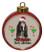 Basset Hound Ceramic Red Drum Christmas Ornament