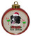 Border Collie Ceramic Red Drum Christmas Ornament