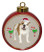 Bulldog Ceramic Red Drum Christmas Ornament