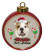 Bulldog Ceramic Red Drum Christmas Ornament