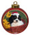 Cavalier King Charles Ceramic Red Drum Christmas Ornament