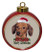 Dachshund Ceramic Red Drum Christmas Ornament