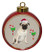 Pug Ceramic Red Drum Christmas Ornament