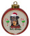 Rottweiler Ceramic Red Drum Christmas Ornament
