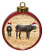 Donkey Ceramic Red Drum Christmas Ornament