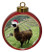 Llama Ceramic Red Drum Christmas Ornament