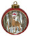 Deer Ceramic Red Drum Christmas Ornament