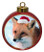 Fox Ceramic Red Drum Christmas Ornament