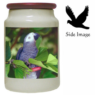 African Grey Parrot Canister Jar