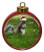 Squirrel Ceramic Red Drum Christmas Ornament