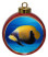 Blue Girdled Angelfish Ceramic Red Drum Christmas Ornament