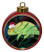 Chameleon Ceramic Red Drum Christmas Ornament