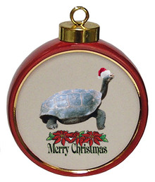 Turtle Ceramic Red Drum Christmas Ornament