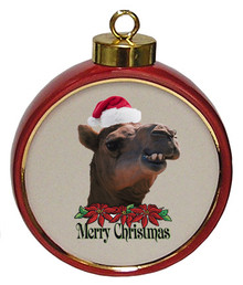 Camel Ceramic Red Drum Christmas Ornament