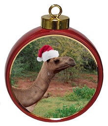 Camel Ceramic Red Drum Christmas Ornament