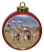 Giraffe Ceramic Red Drum Christmas Ornament