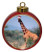 Giraffe Ceramic Red Drum Christmas Ornament