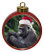 Gorilla Ceramic Red Drum Christmas Ornament
