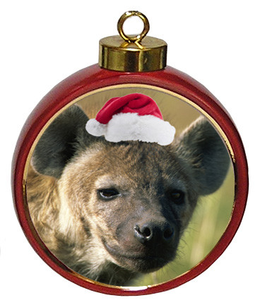 Hyena Ceramic Red Drum Christmas Ornament