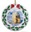 Polar Bear Porcelain Holly Wreath Christmas Ornament
