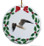 Black Headed Gull Porcelain Holly Wreath Christmas Ornament