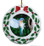 Bluebird Porcelain Holly Wreath Christmas Ornament