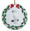 Cockatoo Porcelain Holly Wreath Christmas Ornament