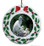 Egret Porcelain Holly Wreath Christmas Ornament