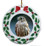Falcon Porcelain Holly Wreath Christmas Ornament