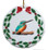 Kingfisher Porcelain Holly Wreath Christmas Ornament