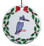 Belted Kingfisher Porcelain Holly Wreath Christmas Ornament