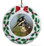 Pied Kingfisher Porcelain Holly Wreath Christmas Ornament