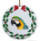 Macaw Porcelain Holly Wreath Christmas Ornament