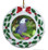 African Grey Parrot Porcelain Holly Wreath Christmas Ornament